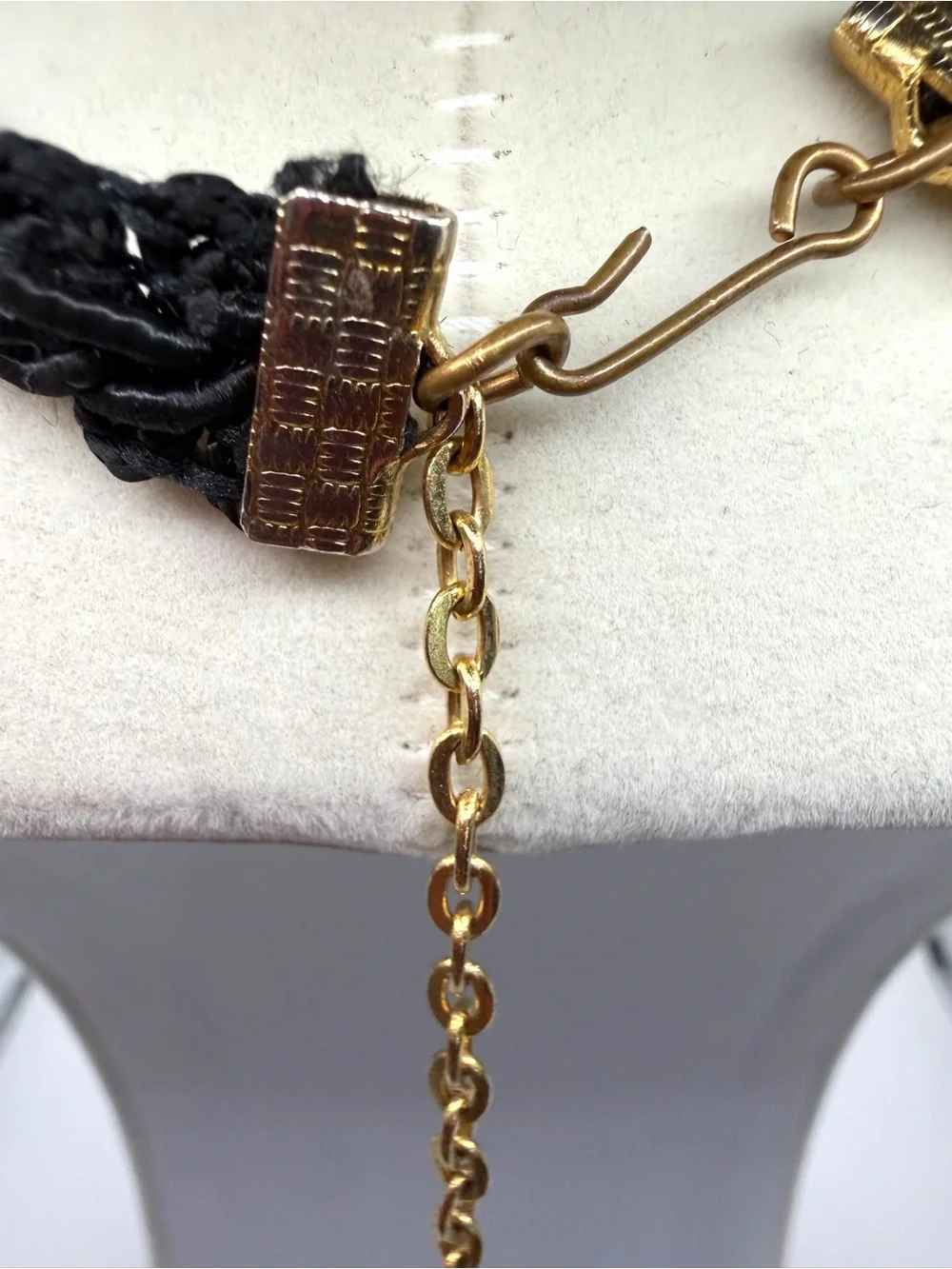 Whimsigoth Gold Sunburst Pendant Necklace with Black Braided Nylon Cord